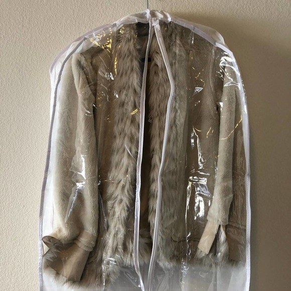 White House | Black Market  Ivory Faux Suede Coat - Picture 7 of 8